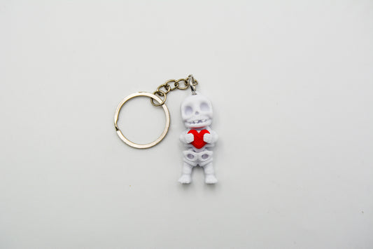 Skeleton Keychain with Heart